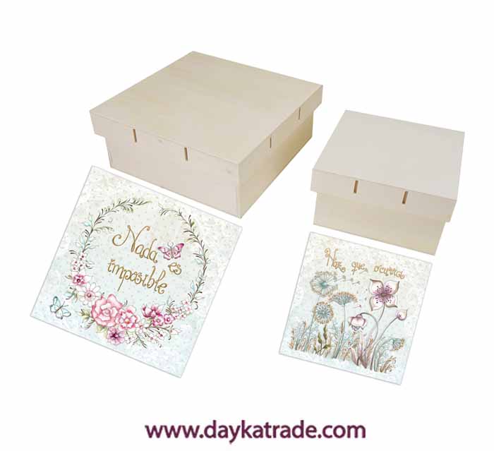 CAJA MADERA  PREDISEÑADOS  UDS PASAR CINTAS 20X20 GRANDE PRE0431009H