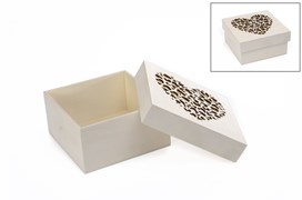 CAJA CUADRADA RENDILLADA  17X17X8 MADERA 741030