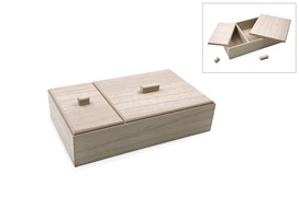CAJA RECTANGULAR 2 DIVISIONES  30X18X7,5LG MADERA 87909