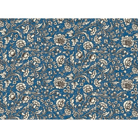 FLORES SOBRE FONDO AZUL  TSC027 CARTONAJE ROSSI 70X100