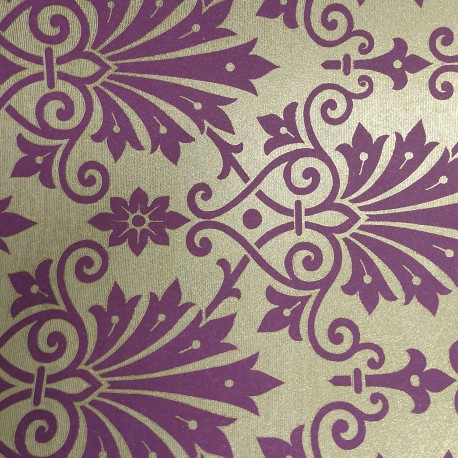 DAMASCO MORADO  CON DORADO  TSC059 CARTONAJE ROSSI 70X100