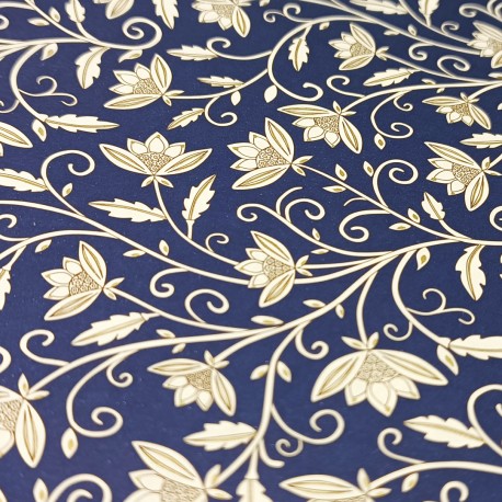 CORAZONES FLORES CONFONDO AZUL TSC085  CARTONAJE ROSSI 70X50