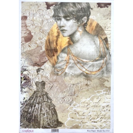 PAPEL ARROZ  CADENCE  MUJER DE ESCORZO NUEVO 1715