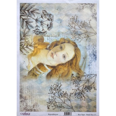 PAPEL ARROZ BUSTO  DE VENUS DE BOTTICELLI  NUEVO177