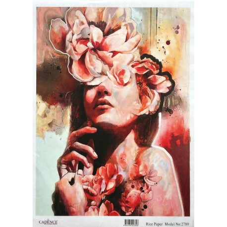 PAPEL ARROZ  CADENCE BUSTO DE MUJER ROJO   NUEVO 2789