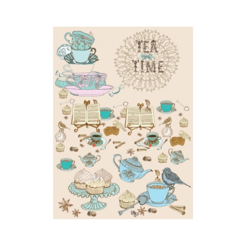 PAPEL ARROZ  CADENCE TEA TIME TAZAS  MOD PA065