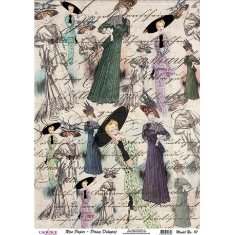 PAPEL ARROZ  CADENCE DAMAS VINTAGE  MOD PA111