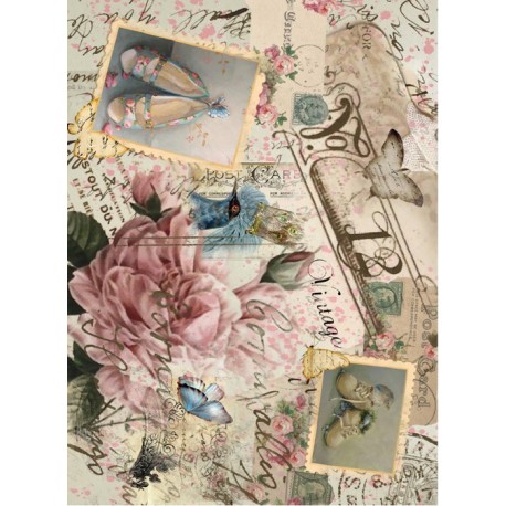 PAPEL ARROZ  CADENCE ZAPATITOS SELLO MOD PA343