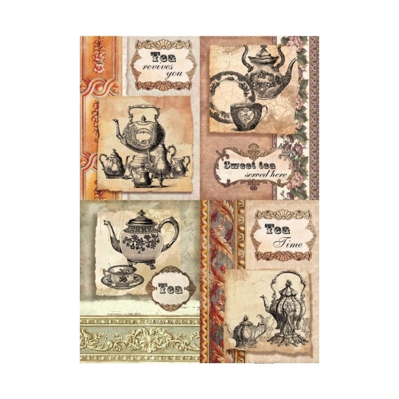 PAPEL ARROZ  CADENCE  TAZAS TEA TIME MOD PA374