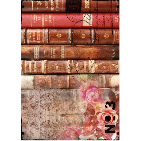 PAPEL ARROZ  CADENCE LIBROS MADERA MOD PA550