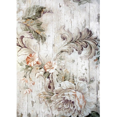 PAPEL ARROZ  CADENCE FLORES GRISES MOD PA551