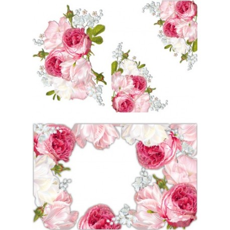 PAPEL ARROZ  CADENCE FLORES ROSAS MOD PA590