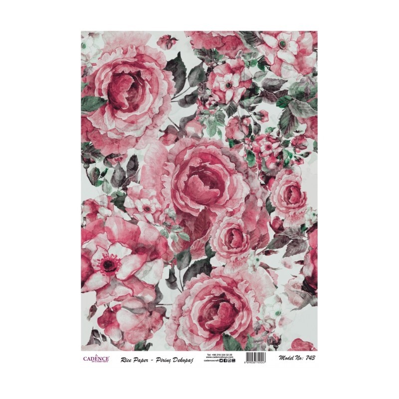 PAPEL ARROZ  CADENCE ROSAS MOD PA743