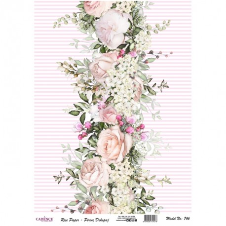 PAPEL ARROZ  CADENCE ROSA CENEFA MOD PA746