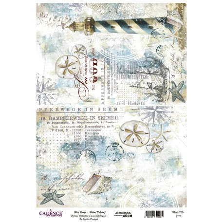 PAPEL ARROZ  CADENCE MARINERO A3 FARO THE SEA IS THE KING 835