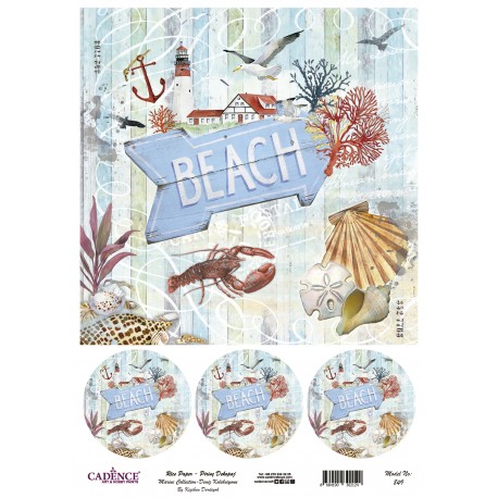 PAPEL ARROZ  CADENCE MARINERO A3  BEACH SEÑAL