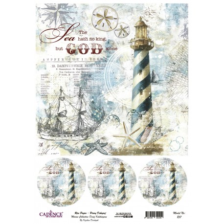 PAPEL ARROZ  CADENCE MARINERO A3 FARO  THE SEA HATH B¡NO KING 857