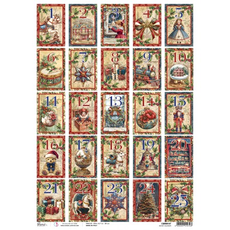 CALENDARIO ADVIENTO   CBRM147 CIAO BELLA PAPEL DE ARROZ DECOUPAGE