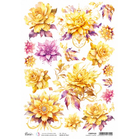 FLORES MORADO  CBRP428 CIAO BELLA  PAPEL DE ARROZ DECOUPAGE