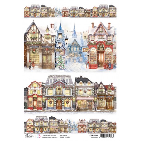 POBLADO  NAVIDAD    CBRP488 CIAO BELA  PAPEL DE ARROZ DECOUPAGE