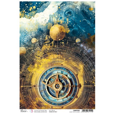 FONDO BRUJULA Y LA LUNA       CBRP550 CIAO BELA  PAPEL DE ARROZ DECOUPAGE