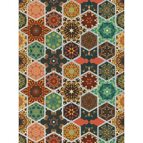 PAPEL ARROZ PLATA CADENCE AZULEJOS   PPP23