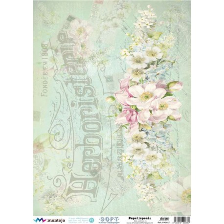 PAPEL ARROZ JAPONES  MONTEJO  A3 HERBORISTERIE DECOUPAGE