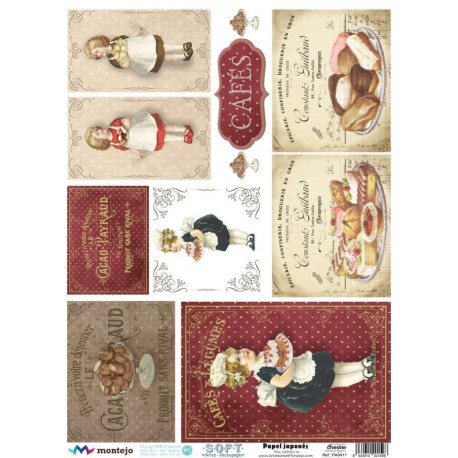 PAPEL ARROZ JAPONES  MONTEJO  A3   CONSTANT GUILBAUD DECOUPAGE