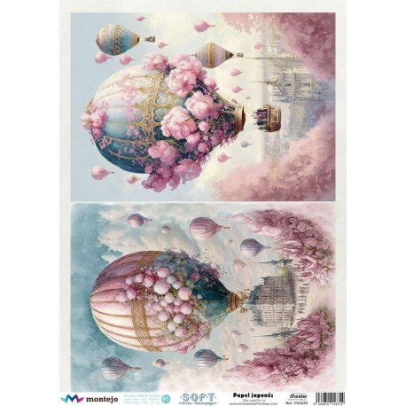 PAPEL ARROZ JAPONES  MONTEJO  A3  GLOBOS AEROSTATICOS