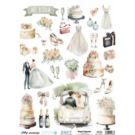 PAPEL ARROZ JAPONES  MONTEJO  A3  BODA 1 NOVIAS