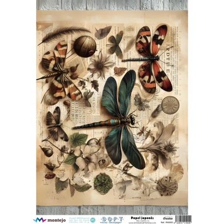 PAPEL ARROZ JAPONES  MONTEJO  A3   LIBELULA GRANDE