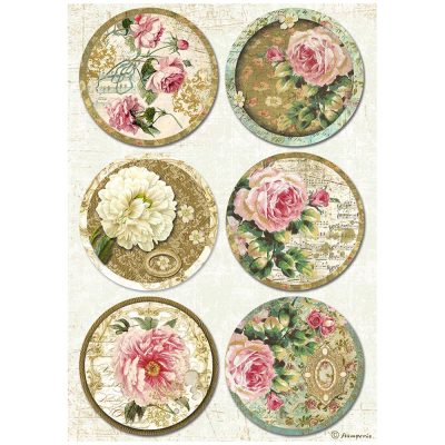 PAPEL ARROZ A4  ROSAS PRECIOUS   STAMPERIE DFSA4828