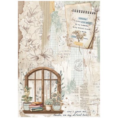 PAPEL ARROZ A4  POETRY  LIBERTY   STAMPERIE DFSA4862