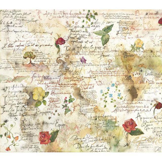 PAPEL ARROZ 50X50 FONDO FLORES STAMPERIE DFT017