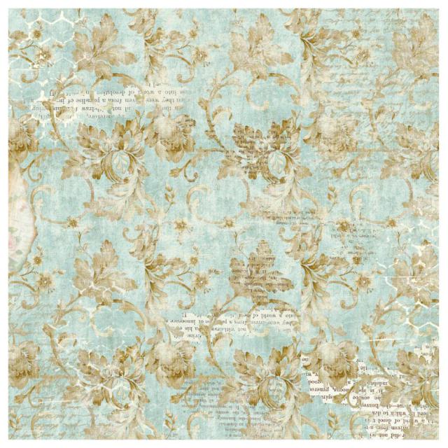 PAPEL ARROZ 50X50 FONDO  HOJA ACANTO UNICORNIO   STAMPERIE DFT337