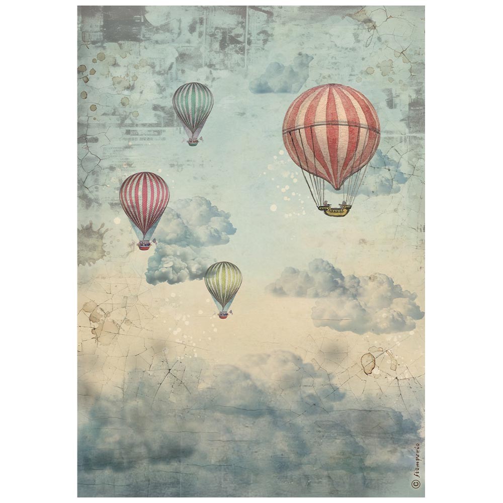 PAPEL ARROZ A4 GLOBOS EN EL AIRE STAMPERIE DFSA41101