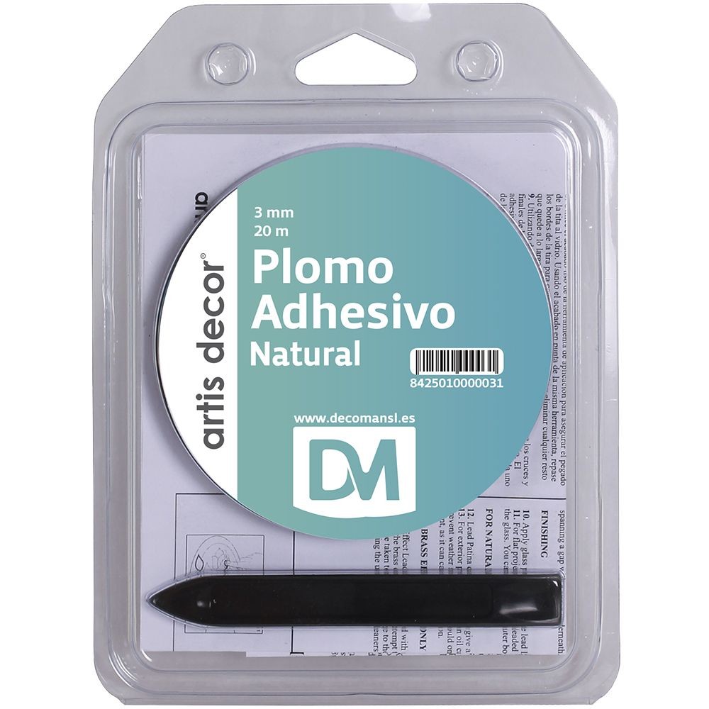 CINTA DE PLOMO ADHESIVO NATURAL 3MM 20 MTS