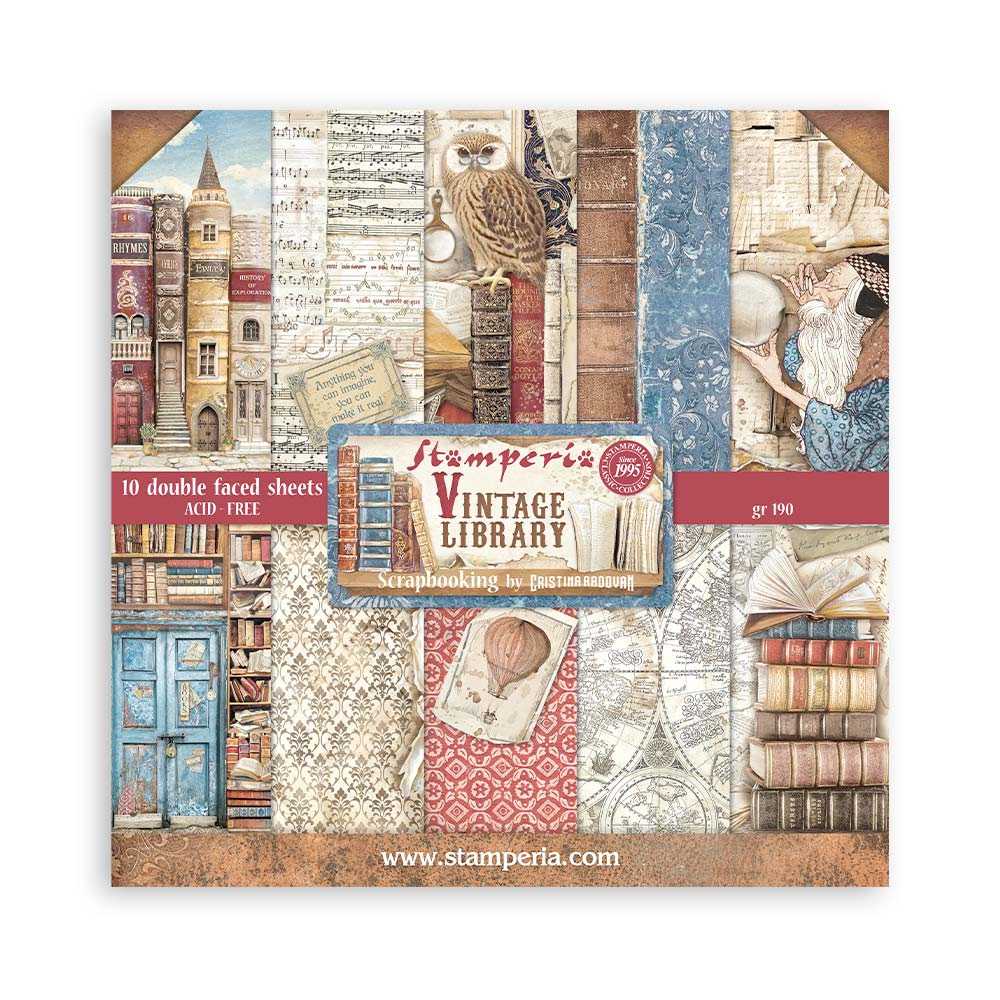 VINTAGE LIBRARY CRISTINA RADOVAN STAMPERIA  30,5X30,5 SCRAP SBBL132