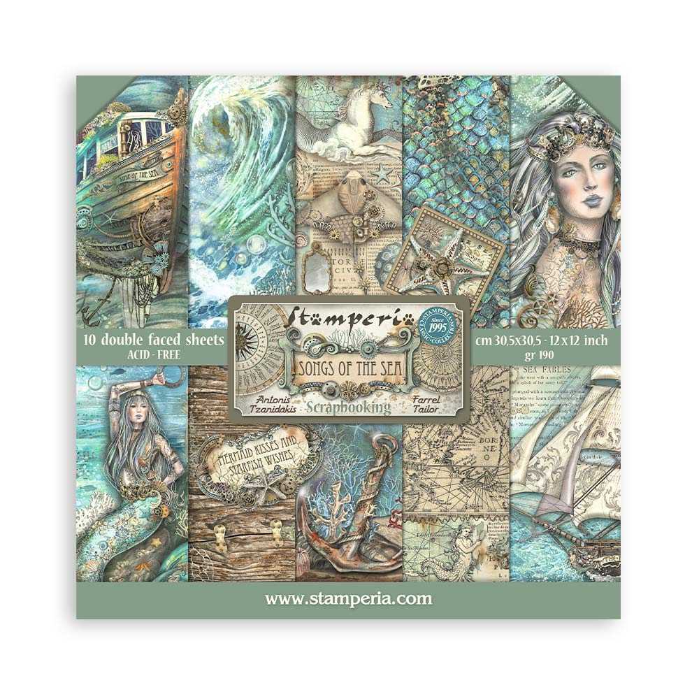 SONGS OF THE SEA ANTONIS TZANIDAKIS  STAMPERIA  30,5X30,5 SCRAP SBBL141