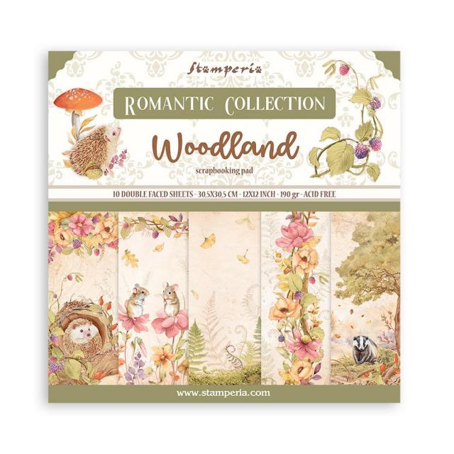 ROMANTIC  WOODLAND  STAMPERIA  30,5X30,5 SCRAP SBBL143