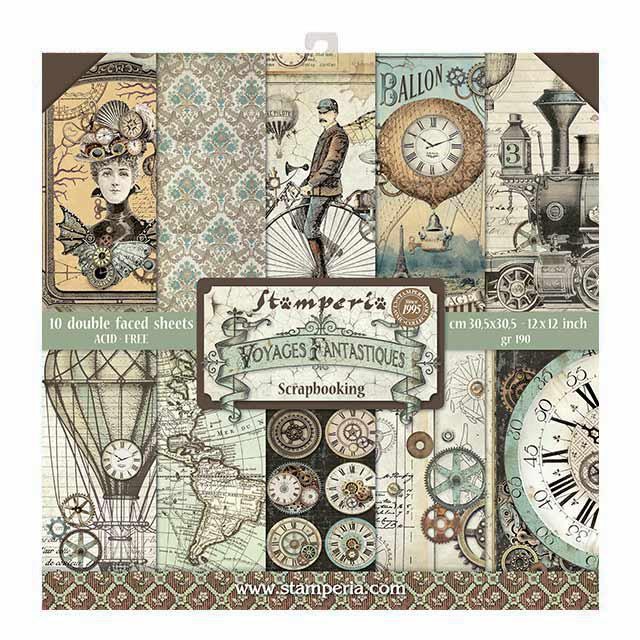 VOYAGES FANTASTIC  STAMPERIE  30,5X30,5 SCRAP SBBL53