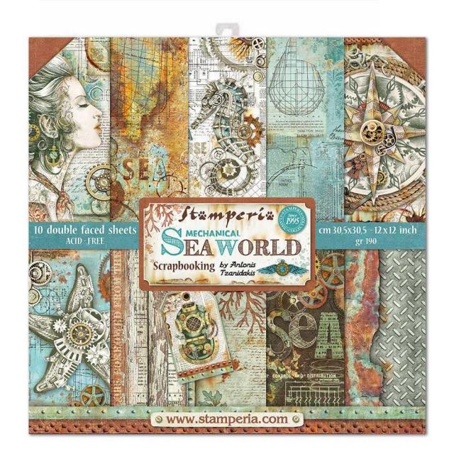 SEA WORLD LADY  STAMPERIE  30,5X30,5 SCRAP SBBL64