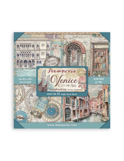VENICE 22 HOJAS UNA CARA   STAMPERIE  30,5X30,5 SCRAP SBBXLB26