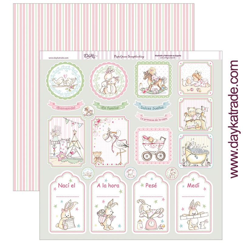 BEBE NIÑA   SCP-263 DAYKA   30,5X30,5 SCRAP  TAGS GRANDES