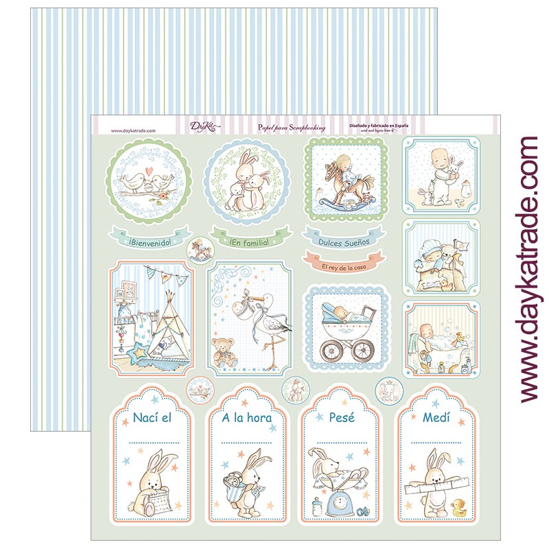 BEBE NIÑO   SCP-275 DAYKA   30,5X30,5 SCRAP  TAGS GRANDES
