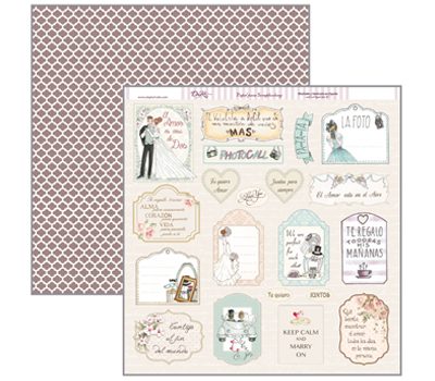 LA BODA  DAYKA SCP125   30,5X30,5 SCRAP  TAGS EL AMOR ES COSA DE DOS