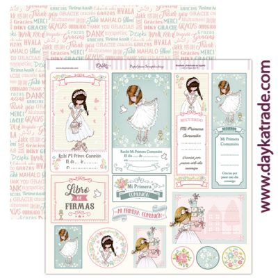 RECORDATORIOS  NIÑA COMUNION 2017   DAYKA  SCP182  30,5X30,5 SCRAP