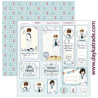 ETIQUETAS NIÑO COMUNION 2017  DAYKA  SCP191 30,5X30,5 SCRAP