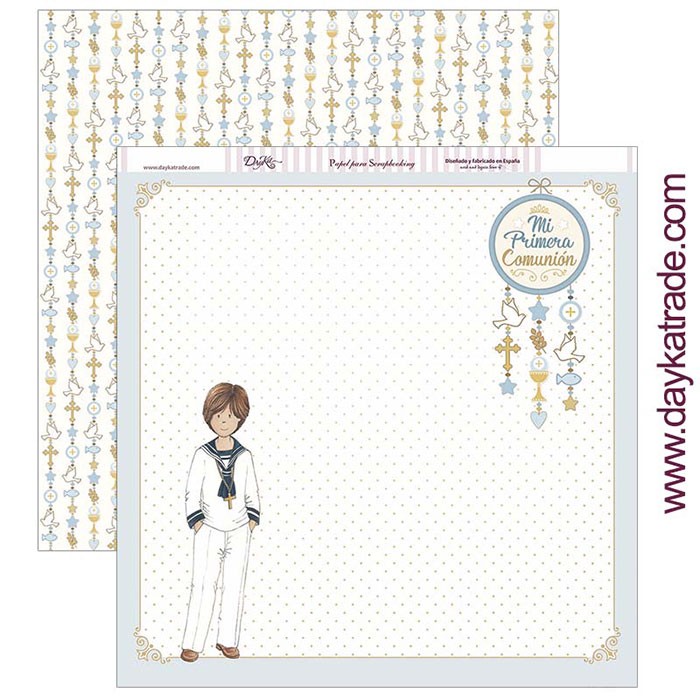 CORONAS   NIÑO 2019 COMUNION  DAYKA  SCP306 30,5X30,5 SCRAP