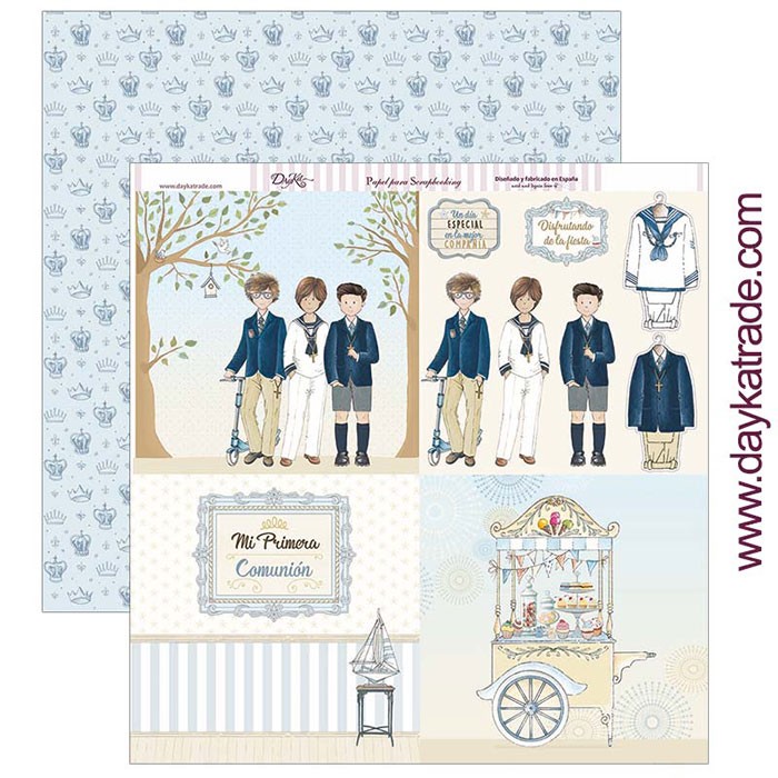 CORONAS   NIÑO 2019 COMUNION  DAYKA  SCP309 30,5X30,5 SCRAP